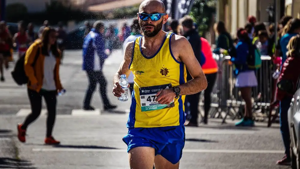 A guy running a marathon